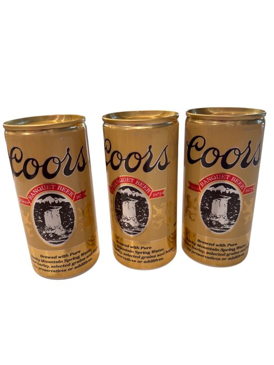 Coors Other - Coors Banquet Beer Collectible Advertising Bank Set Of 3 Goldtone Brewmania Vtg